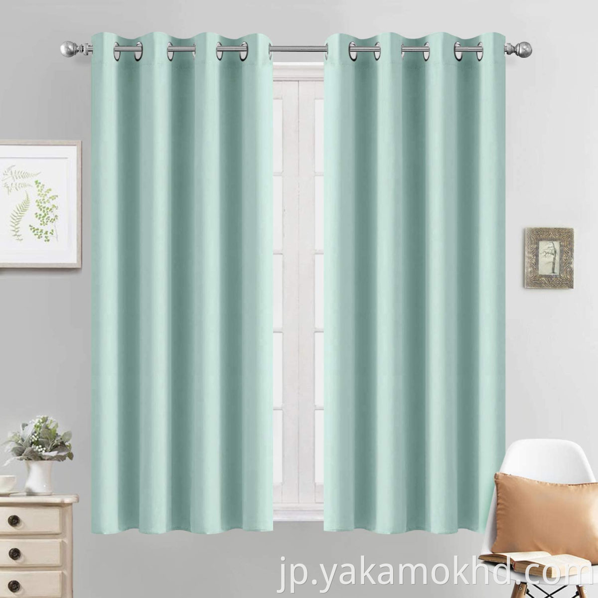 Aqua Blackout Curtains 54 Inch Long